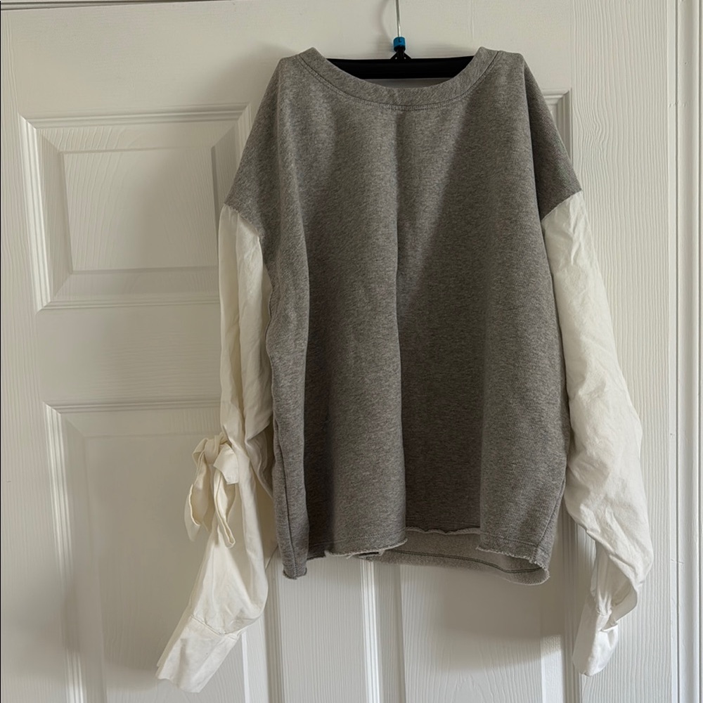 Gray and White Long Sleeve Top - Picture 1 of 5